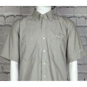 Coca Cola by Cintas Grey Logo Short Sleeve Uniform Button Down Shirt, Men's Larg